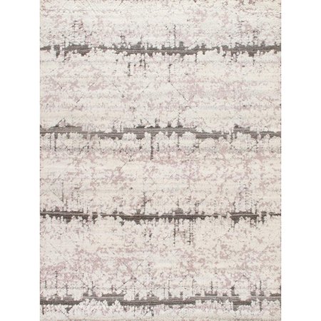 PASARGAD 6 x 9 ft. Vogue Hand-Knotted Wool Area RugIvory & Gray PDR-3 6x9